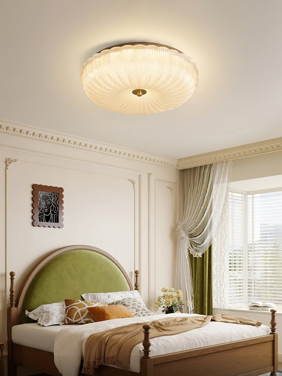Enxia Ripple Glass Flush Mount Ceiling Light