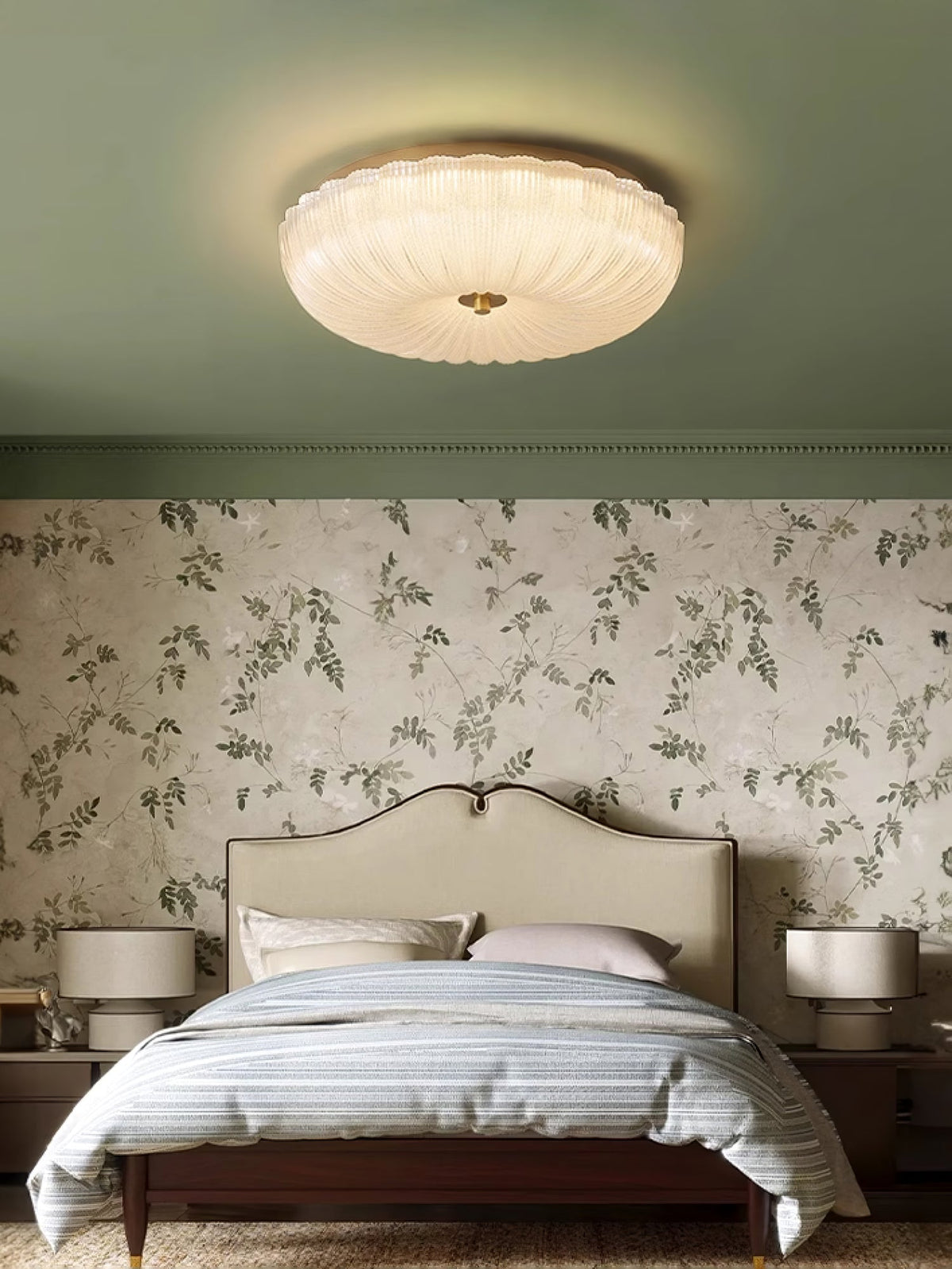 Enxia Ripple Glass Flush Mount Ceiling Light