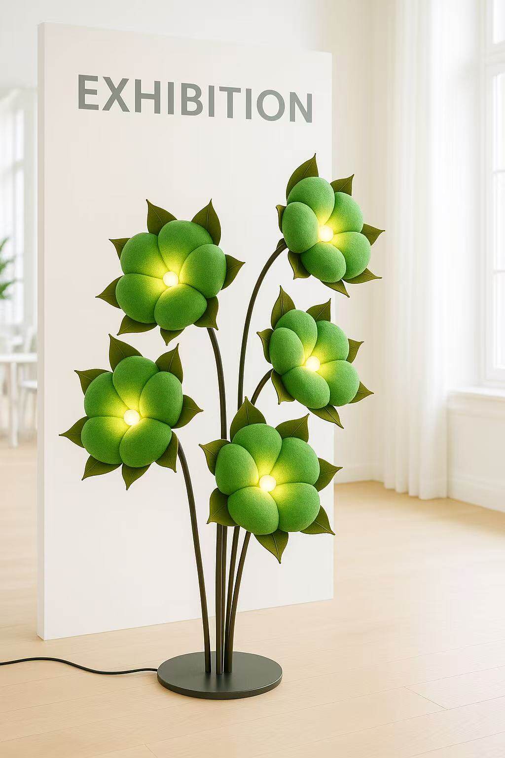 Sylvianne Green Blossom Floor Lamp