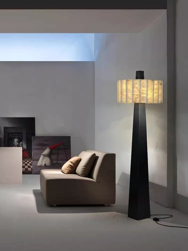 Wolve Alabaster Obelisk Floor Lamp