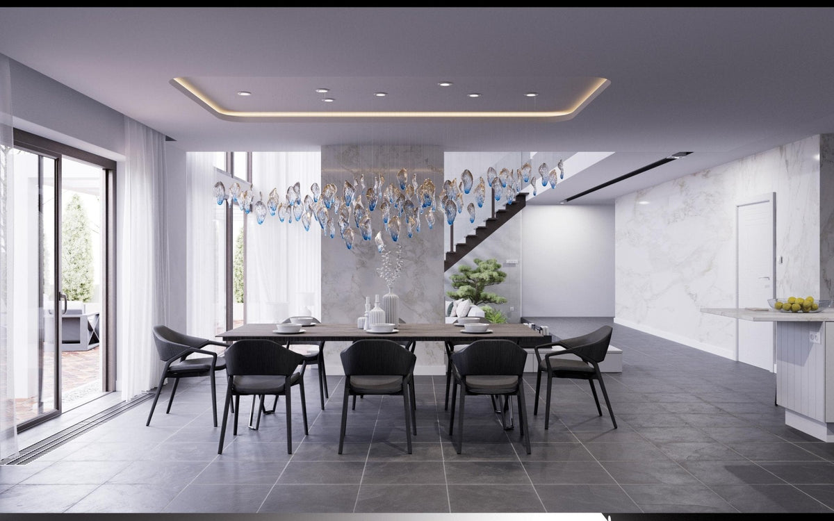 Asteria Wave Blown  Glass Customize Chandelier