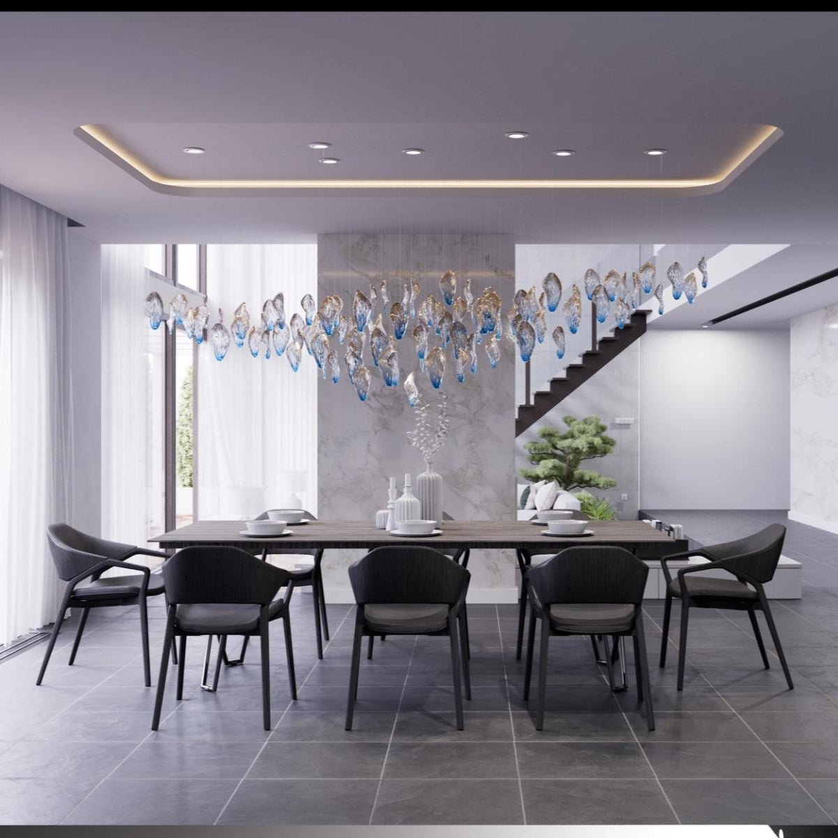Asteria Wave Blown  Glass Customize Chandelier