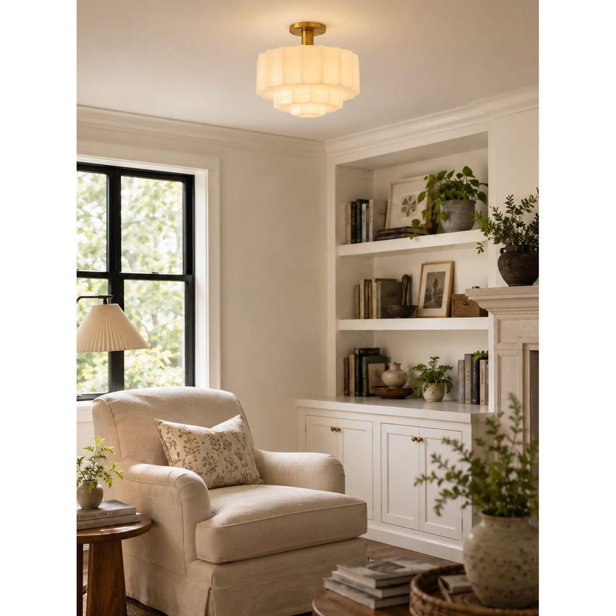 Sableton Tiered Opal Flush Mount