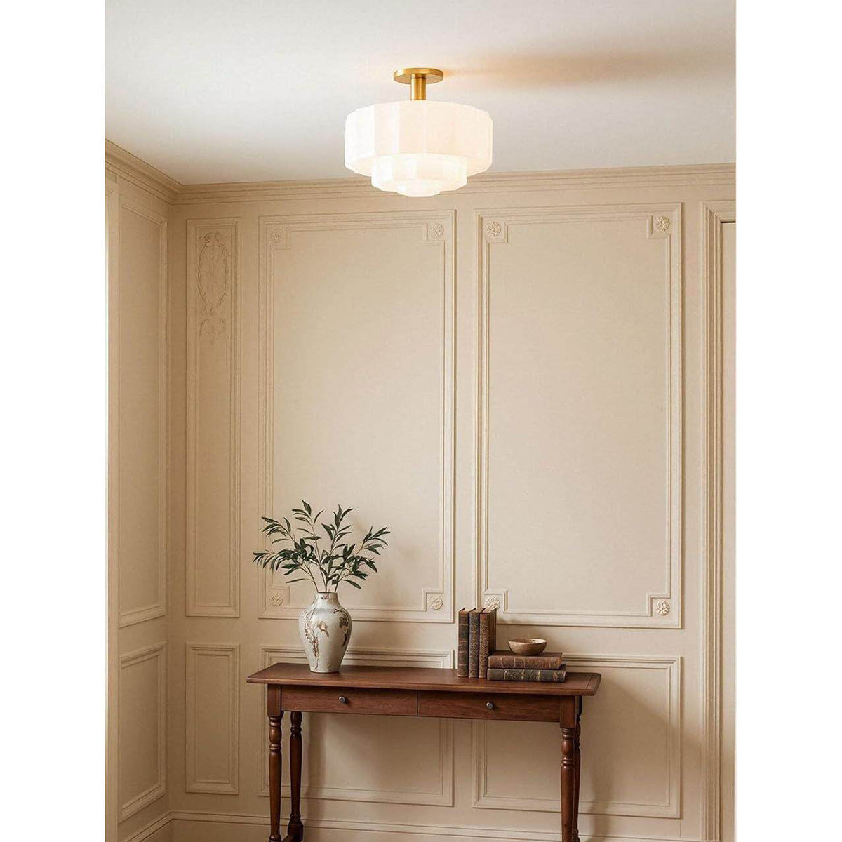 Sableton Tiered Opal Flush Mount