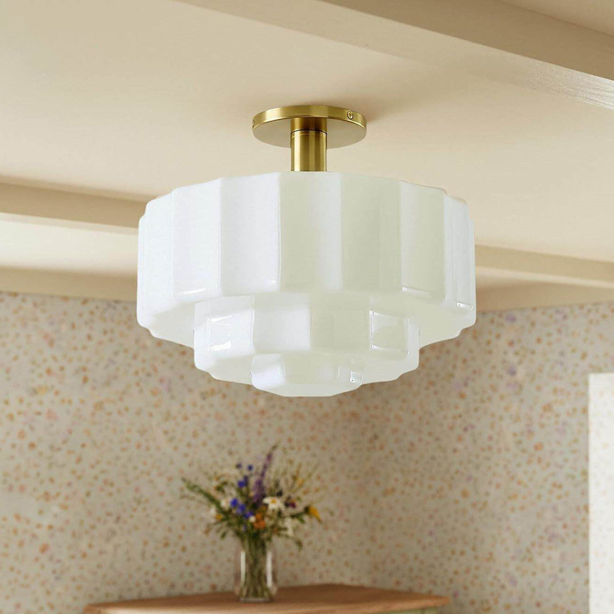 Sableton Tiered Opal Flush Mount