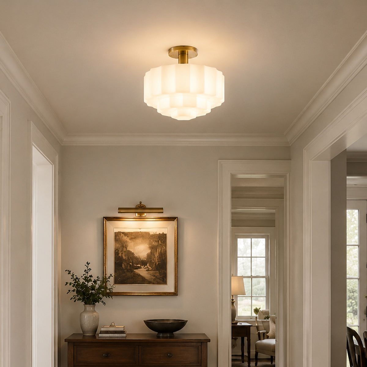 Sableton Tiered Opal Flush Mount