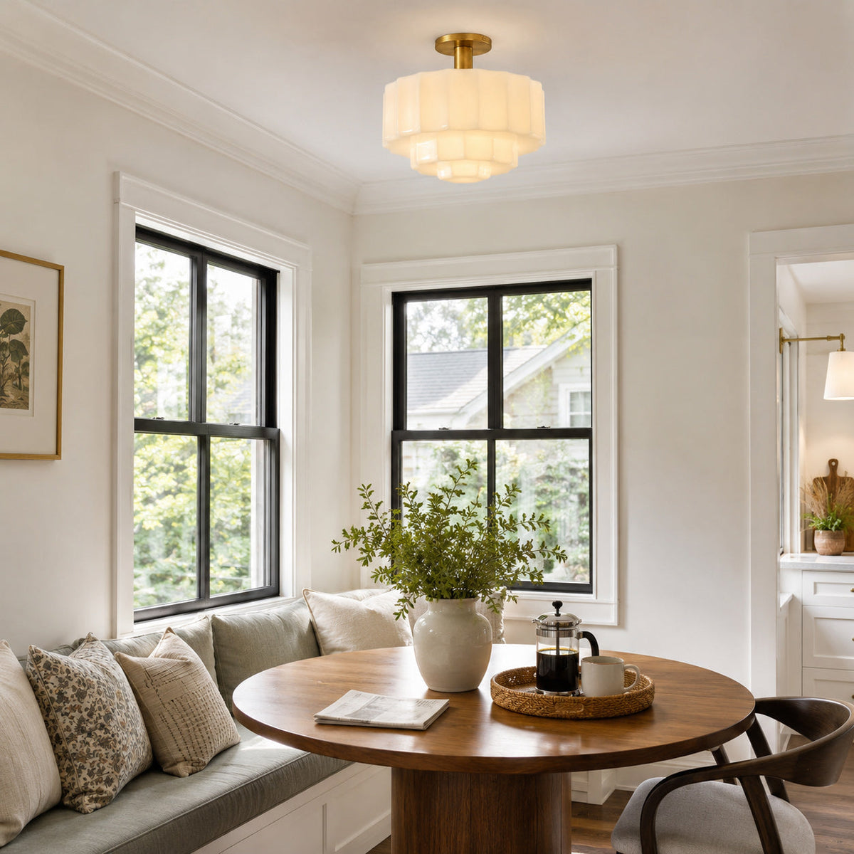 Sableton Tiered Opal Flush Mount