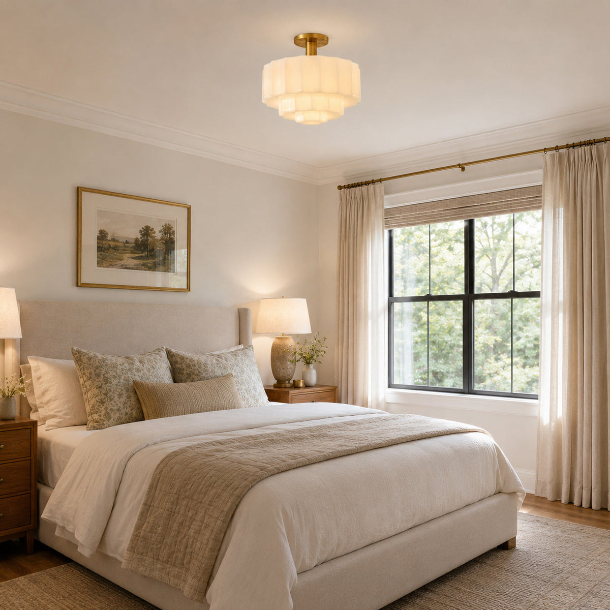 Sableton Tiered Opal Flush Mount