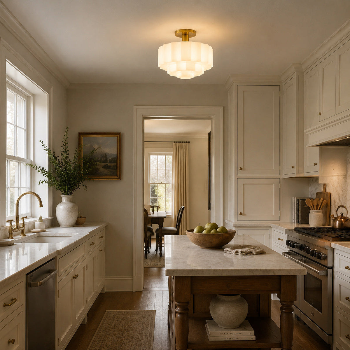 Sableton Tiered Opal Flush Mount