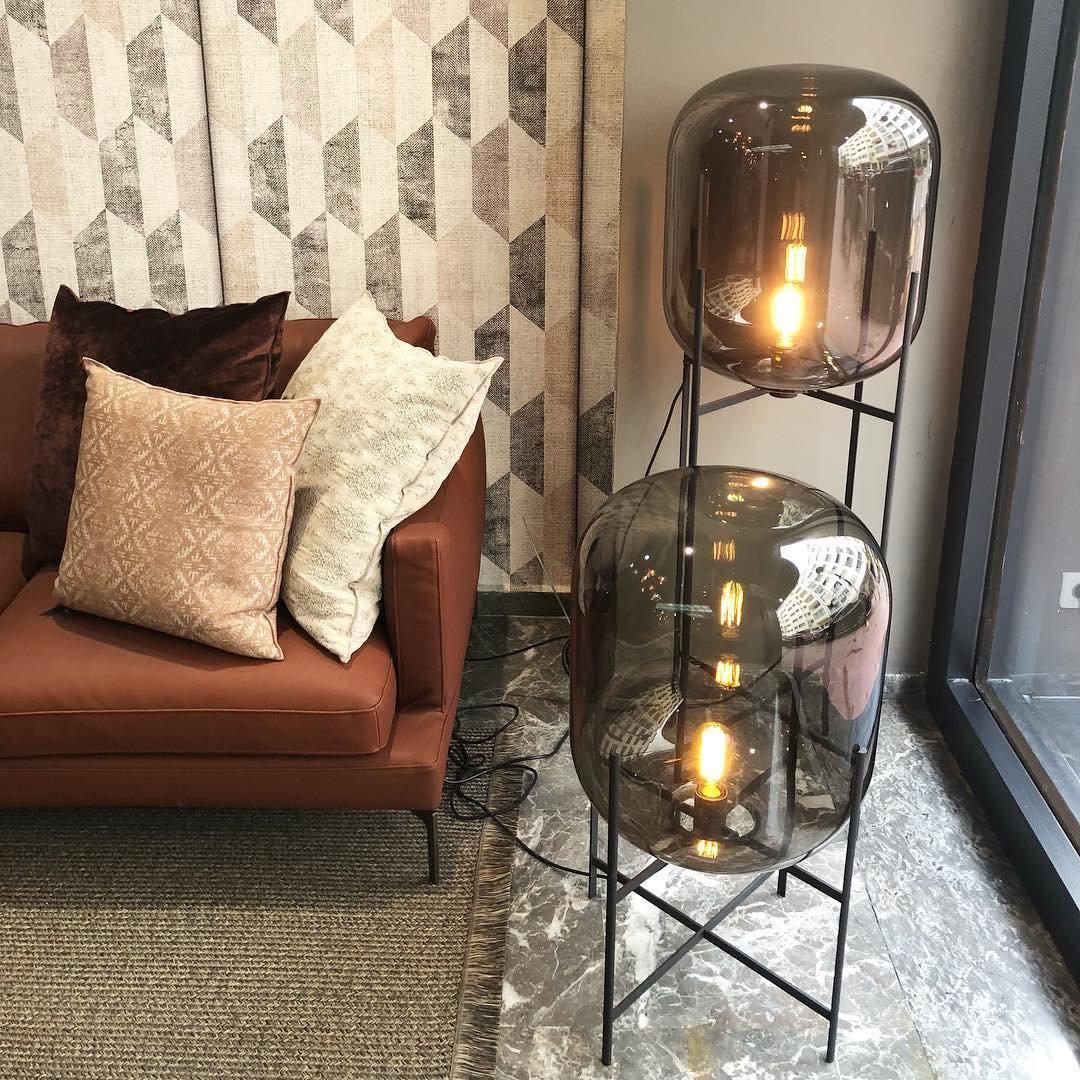Liorivelia Glass Industrial Floor lamp