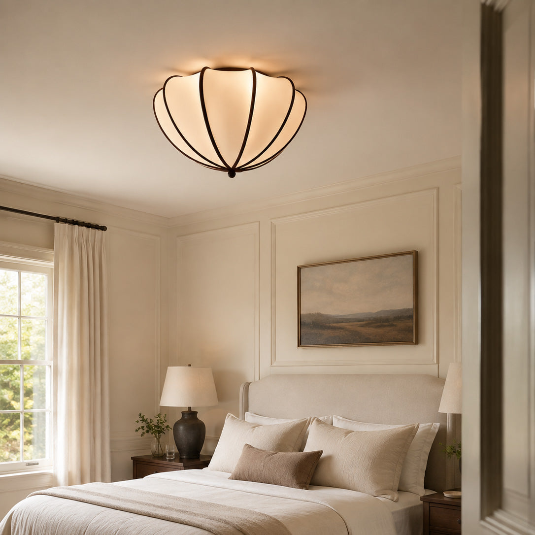 Pemberley Scalloped Fabric Flush Mount