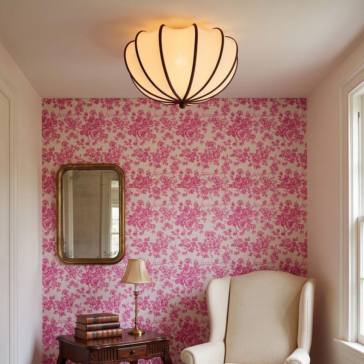 Pemberley Scalloped Fabric Flush Mount