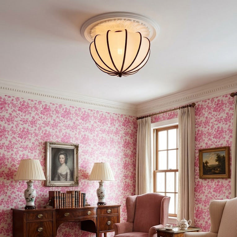 Pemberley Scalloped Fabric Flush Mount