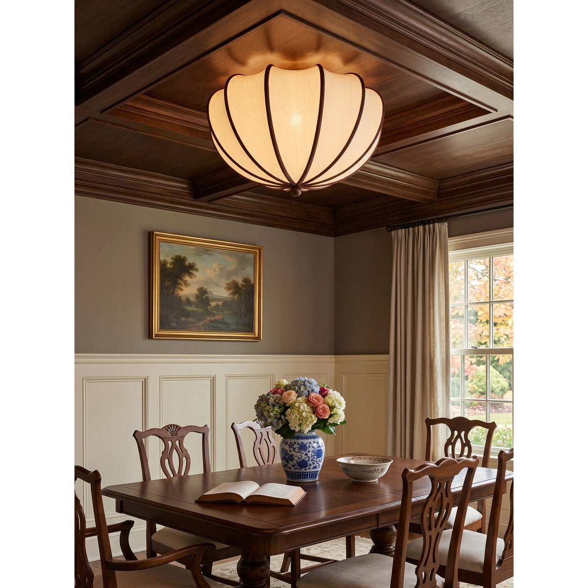 Pemberley Scalloped Fabric Flush Mount