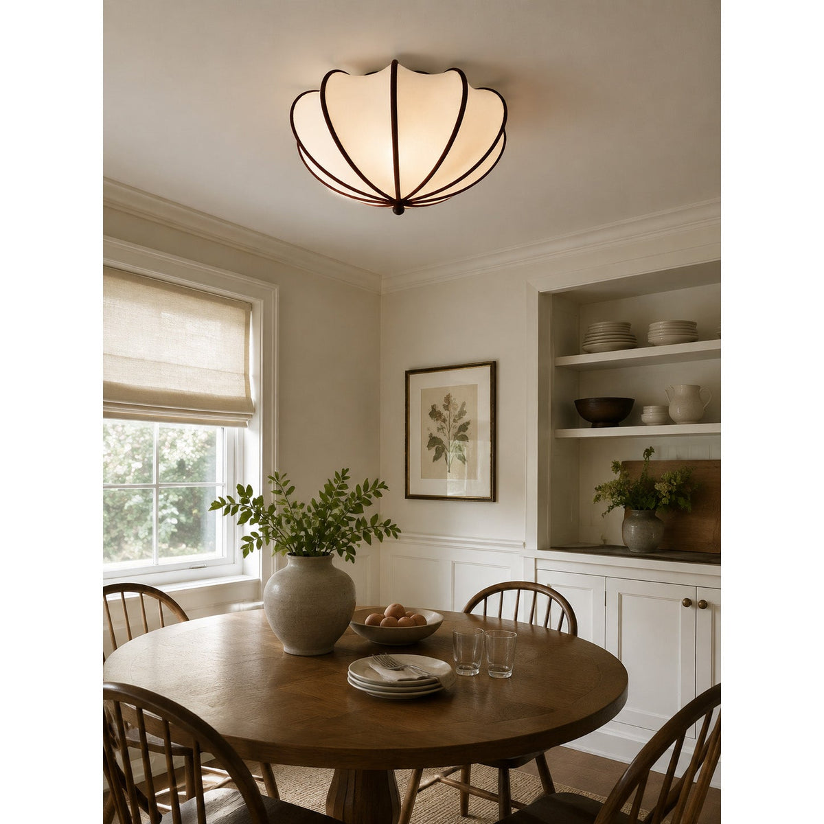Pemberley Scalloped Fabric Flush Mount