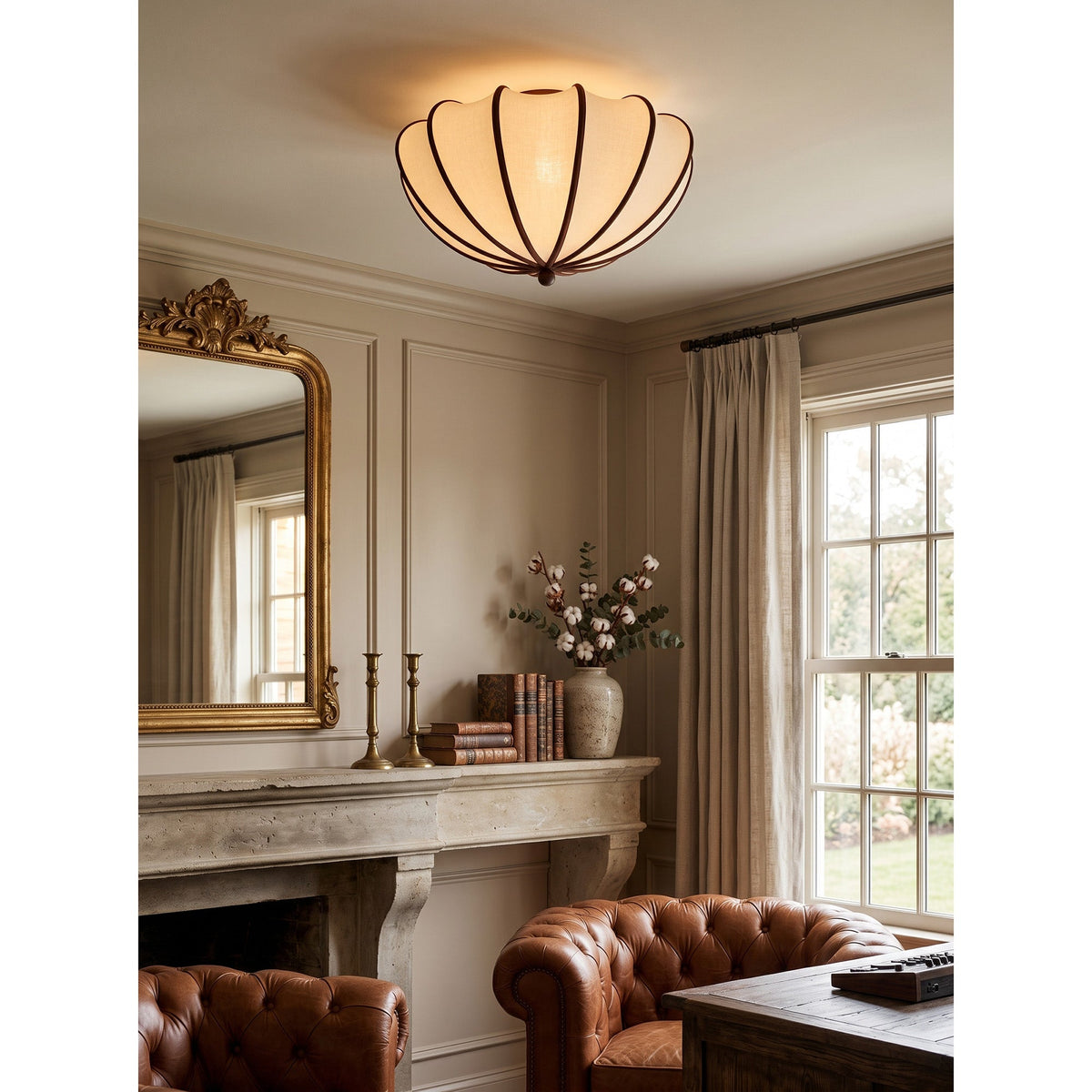 Pemberley Scalloped Fabric Flush Mount