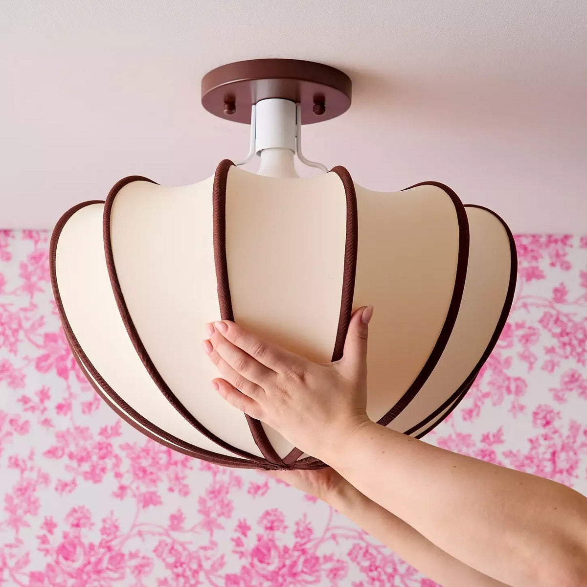 Pemberley Scalloped Fabric Flush Mount