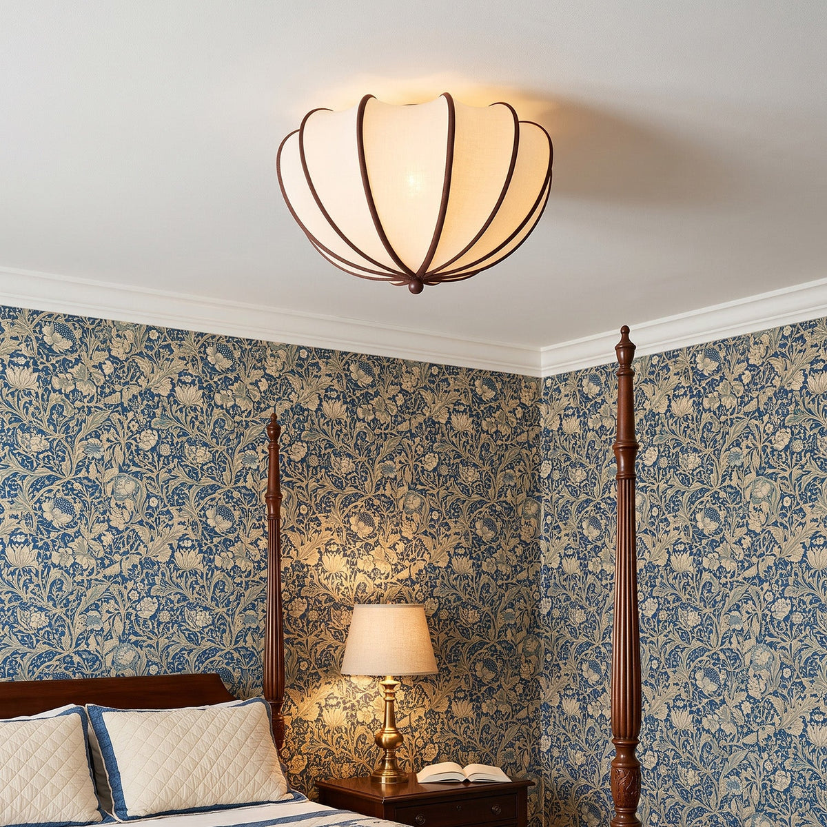 Pemberley Scalloped Fabric Flush Mount