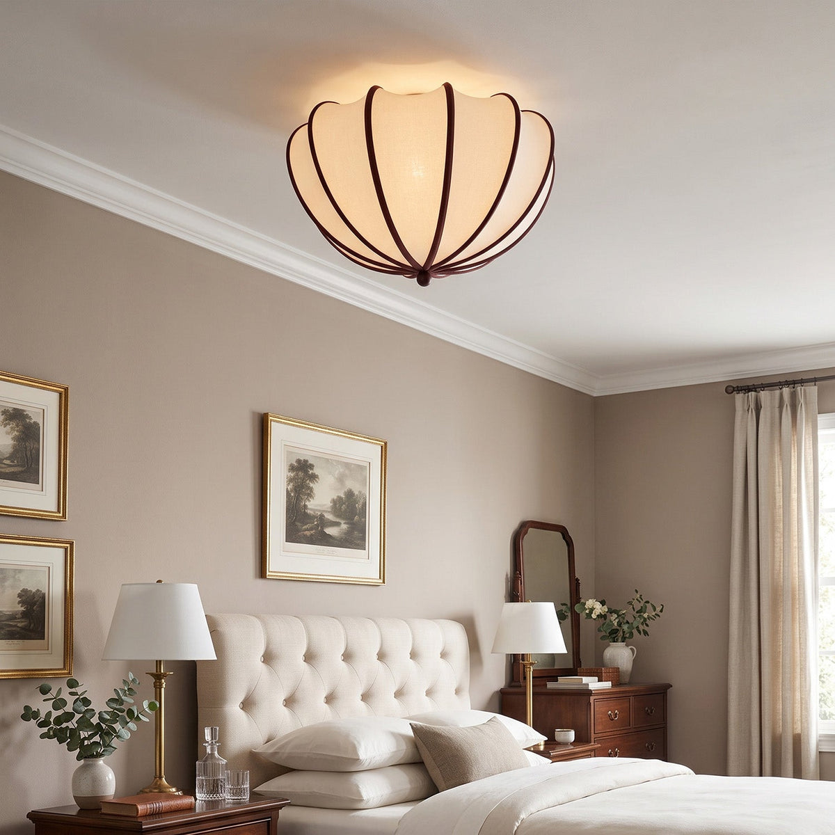 Pemberley Scalloped Fabric Flush Mount