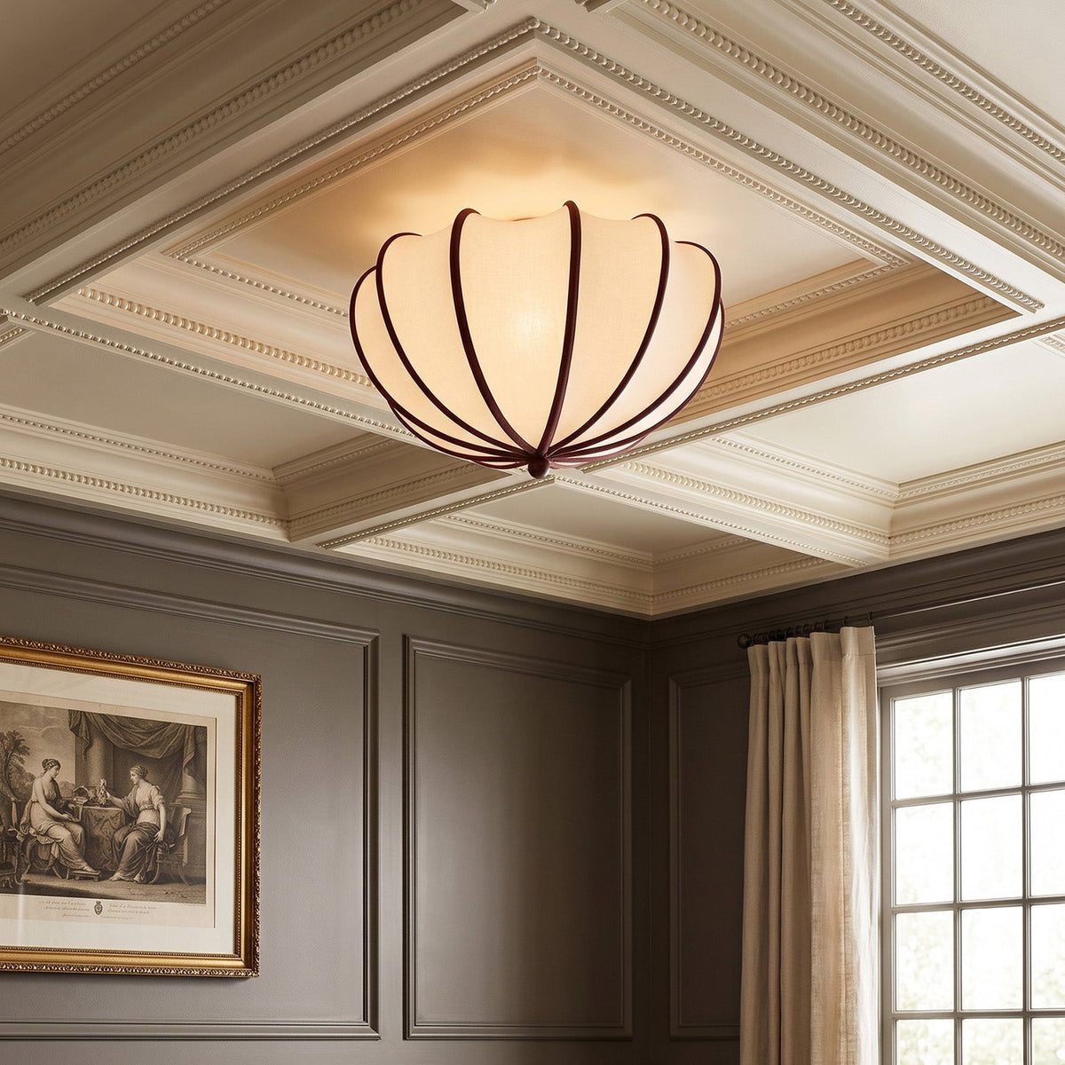 Pemberley Scalloped Fabric Flush Mount