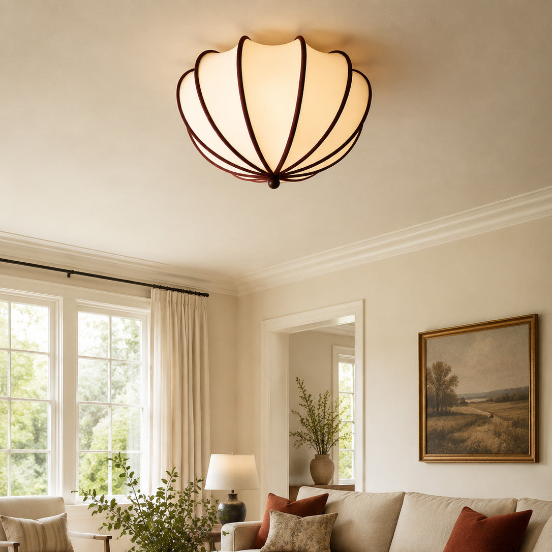 Pemberley Scalloped Fabric Flush Mount