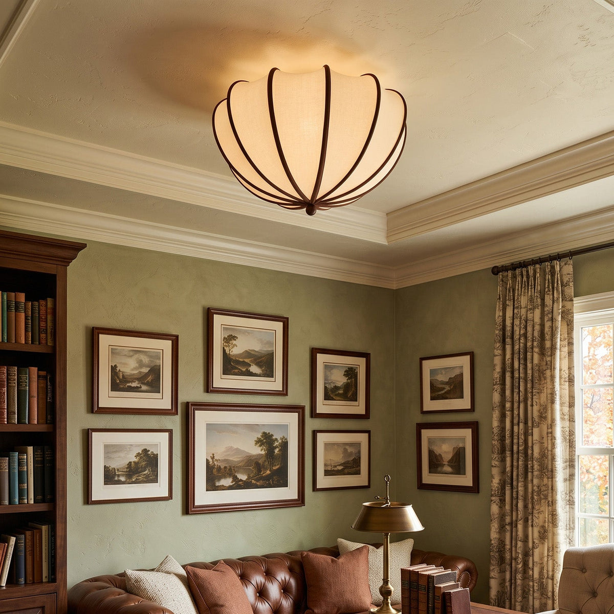 Pemberley Scalloped Fabric Flush Mount