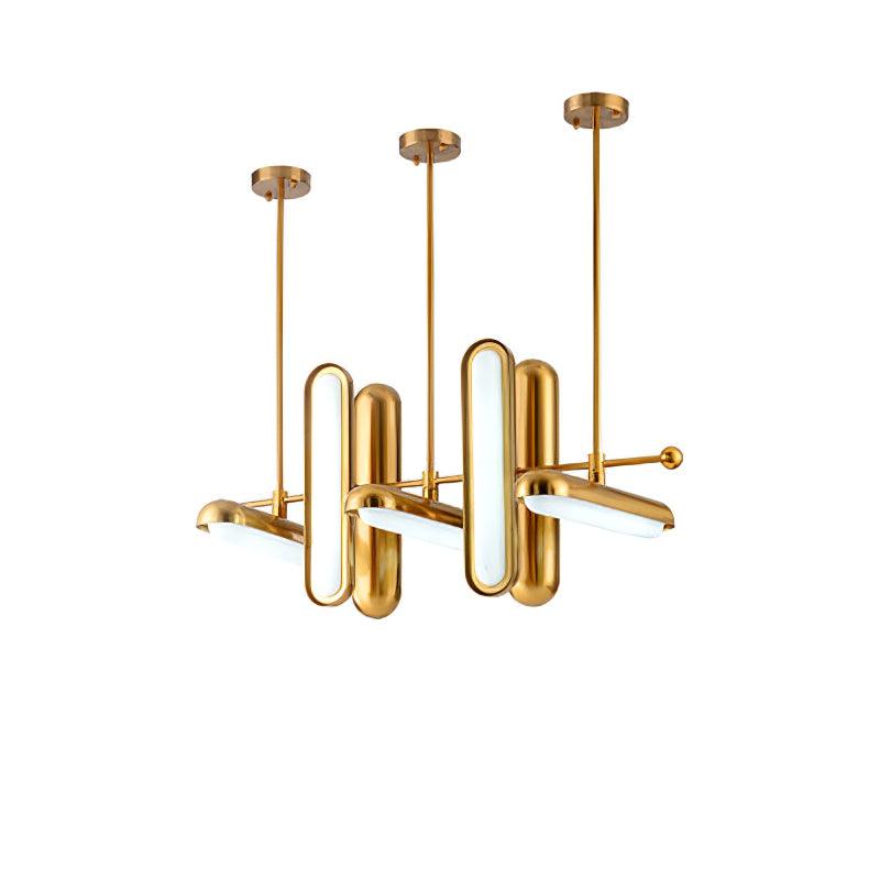 Lyvinaris Geometric Brass Linear Pendant Light