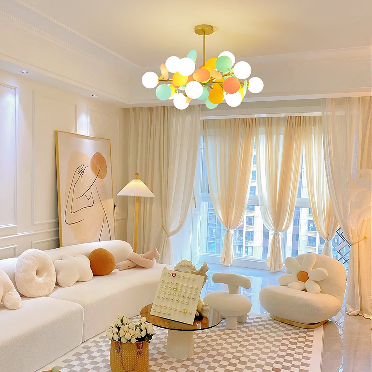 Zeon White Tree Chandelier