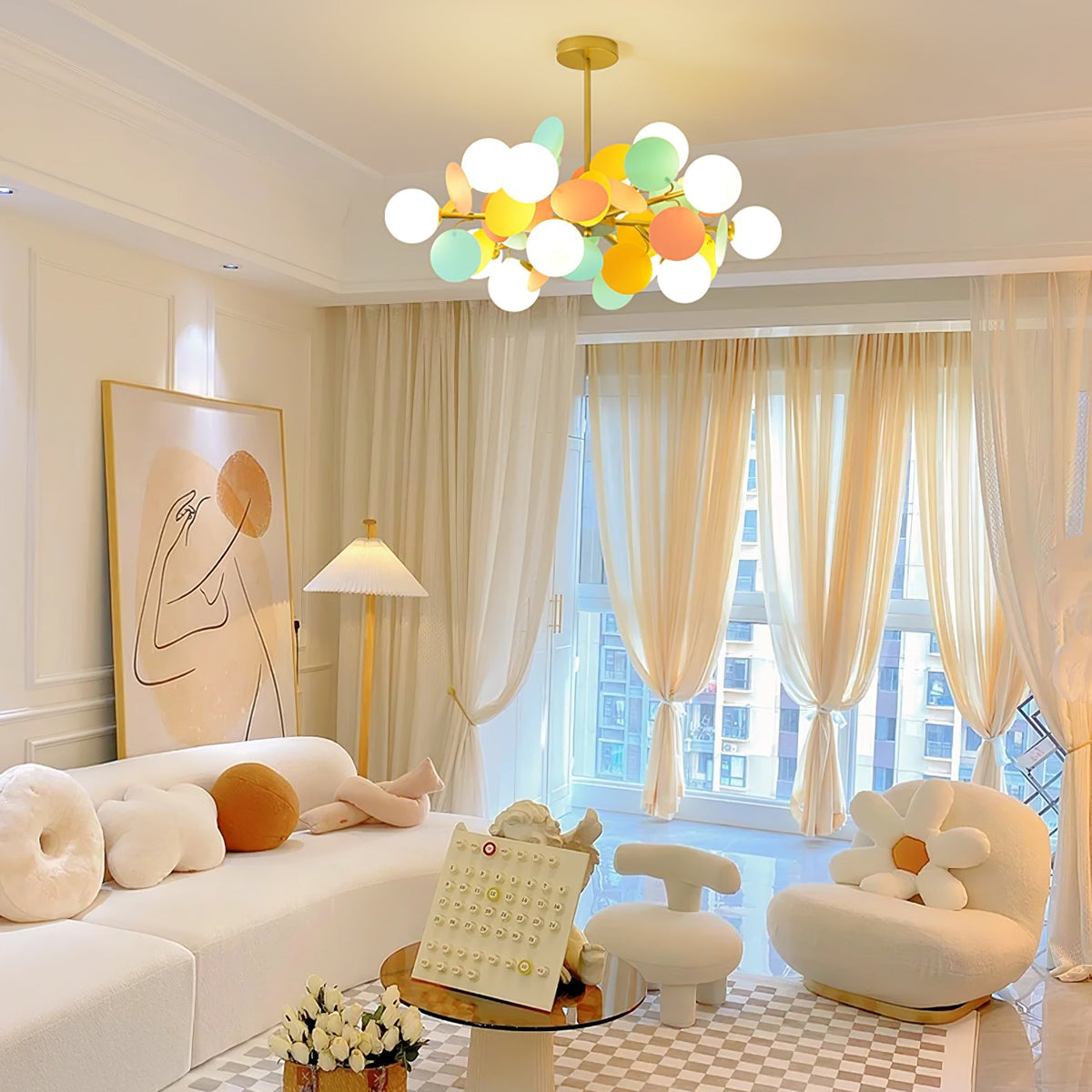 Zeon White Tree Chandelier