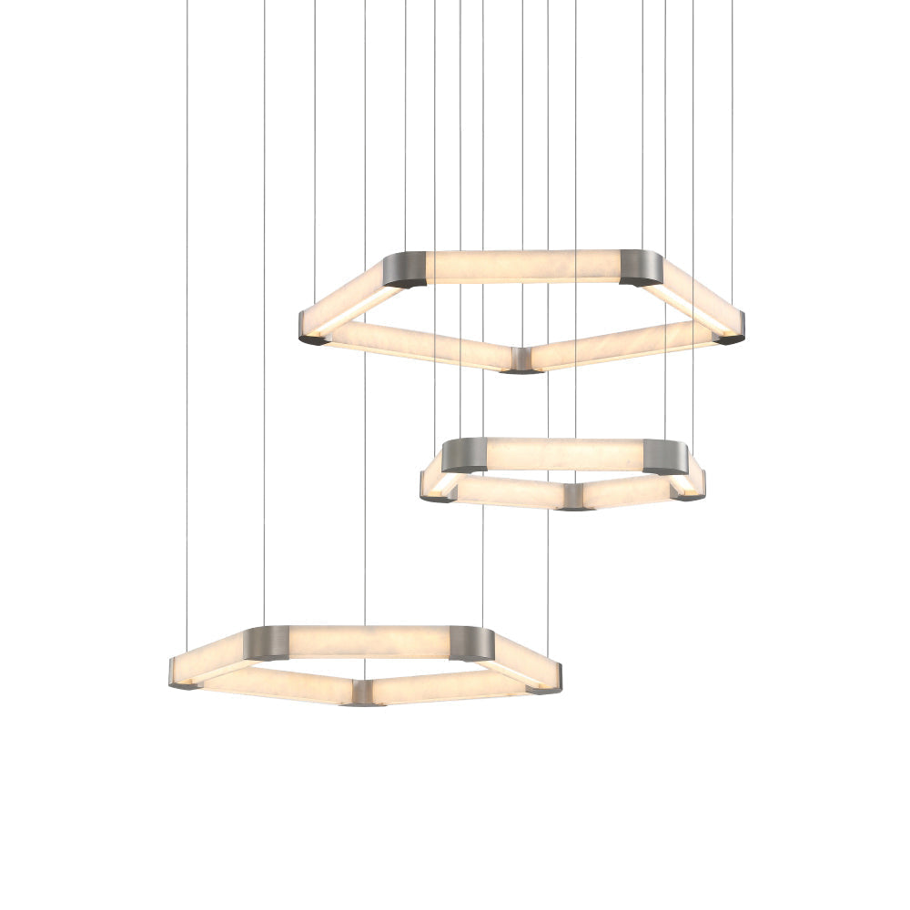Celaeisra Unique Single Ring Alabaster Chandelier