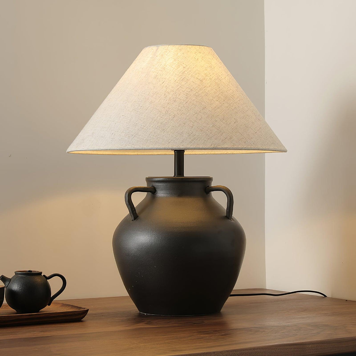 Amfora Fabric Rustic Table Lamp