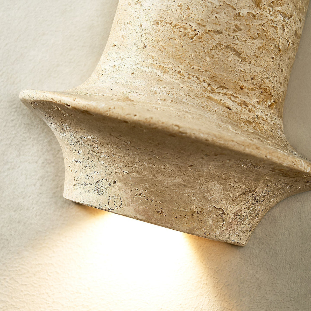Xena Sculptural Yellow Travertine Wall Lamp