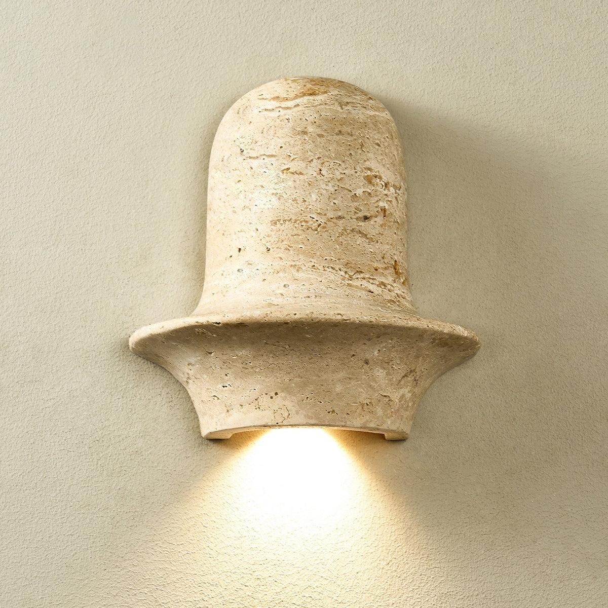 Xena Sculptural Yellow Travertine Wall Lamp