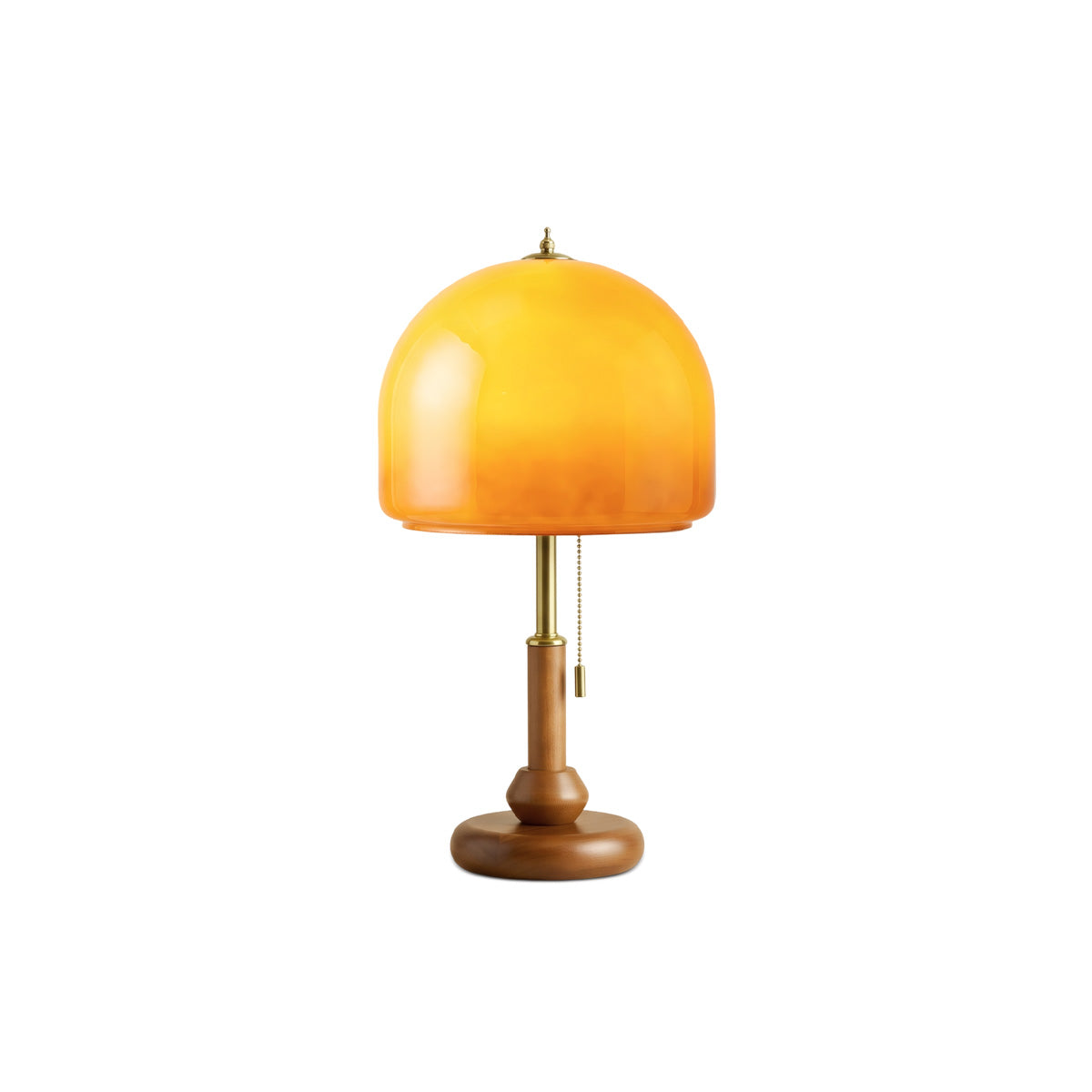 Bellmere Walnut Glass Table Lamp