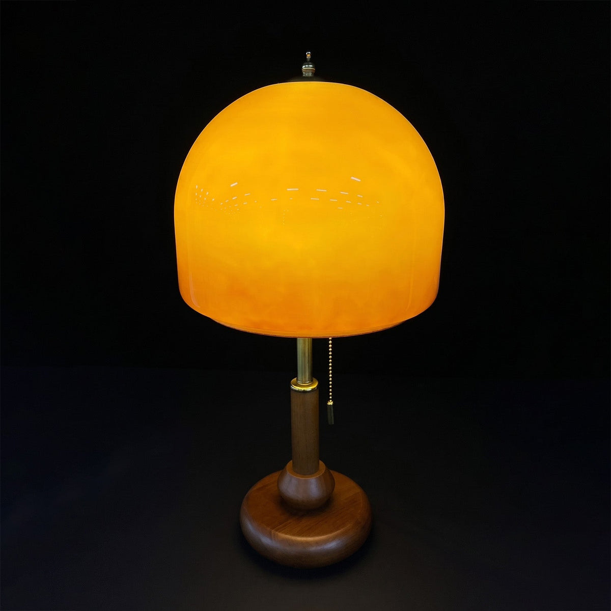 Bellmere Walnut Glass Table Lamp