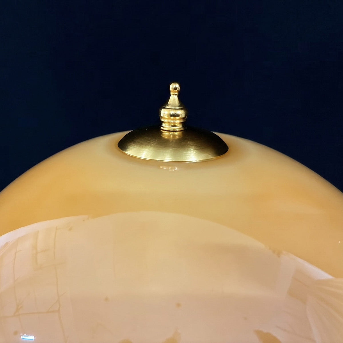 Bellmere Walnut Glass Table Lamp