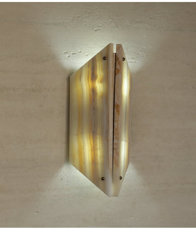 Zynx Modern White Alabaste Crest Wall Lamp