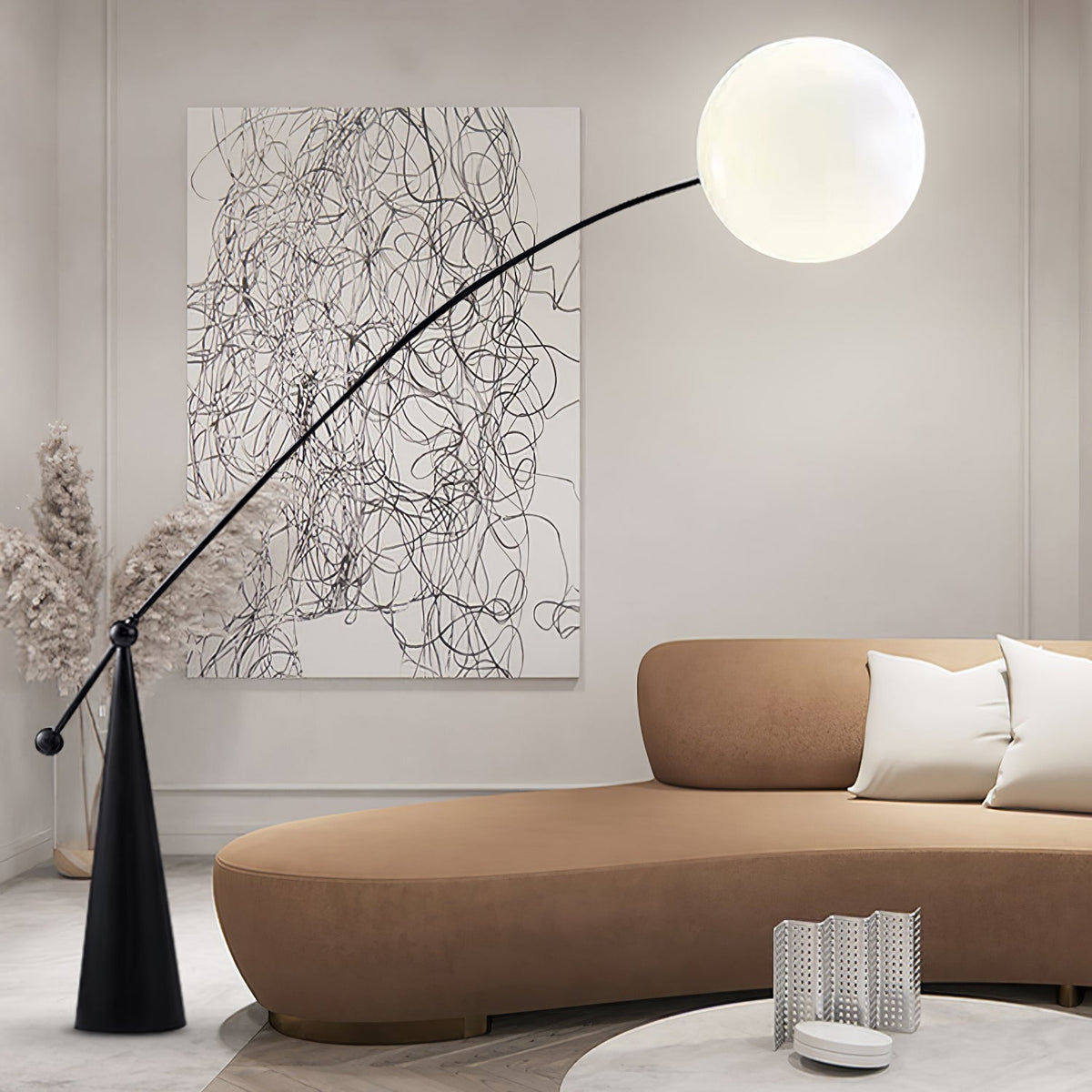 Ortalil Modern Arc Floor Lamp
