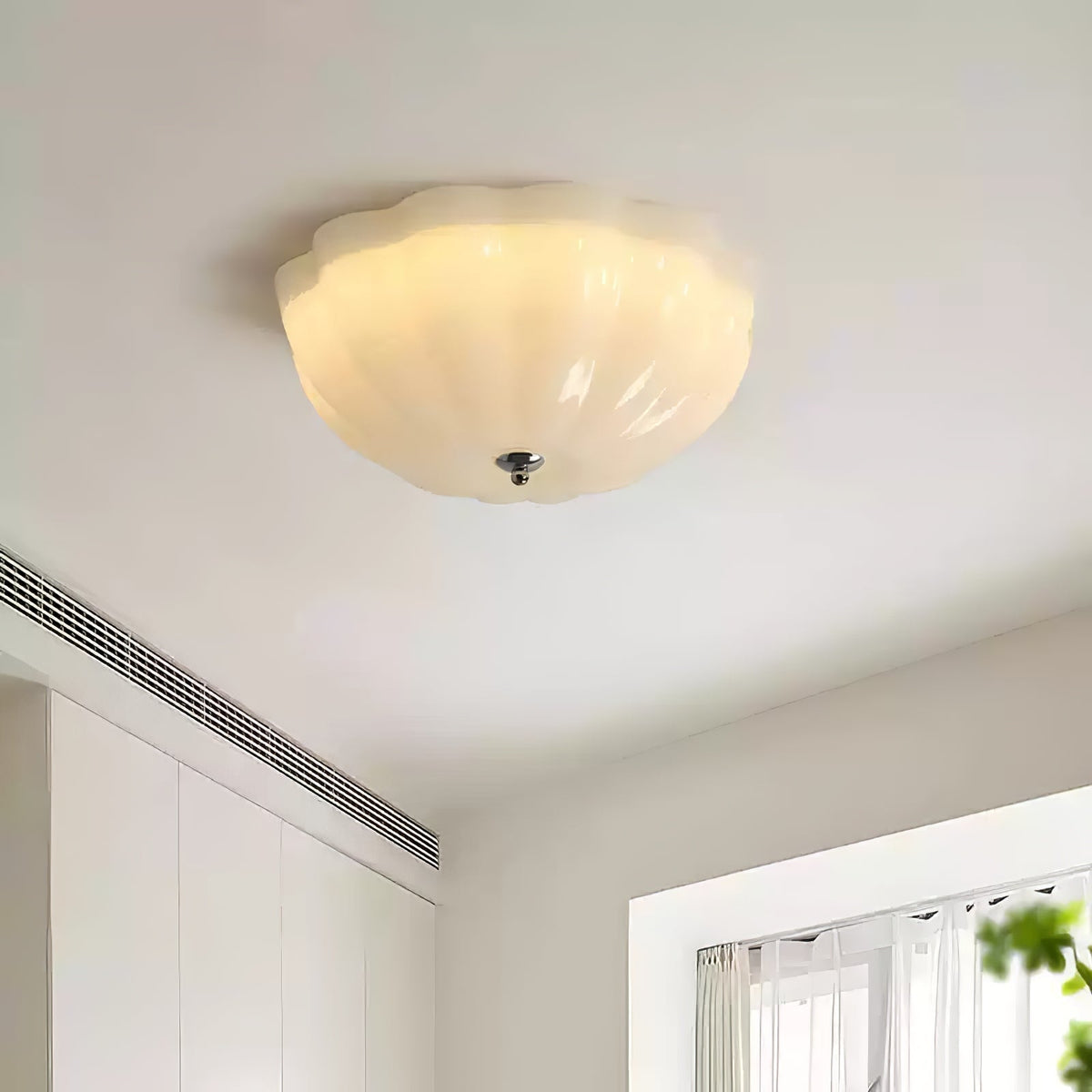 Uphaara Modern Minimalist Opal Shell Glass Ceiling Lamp