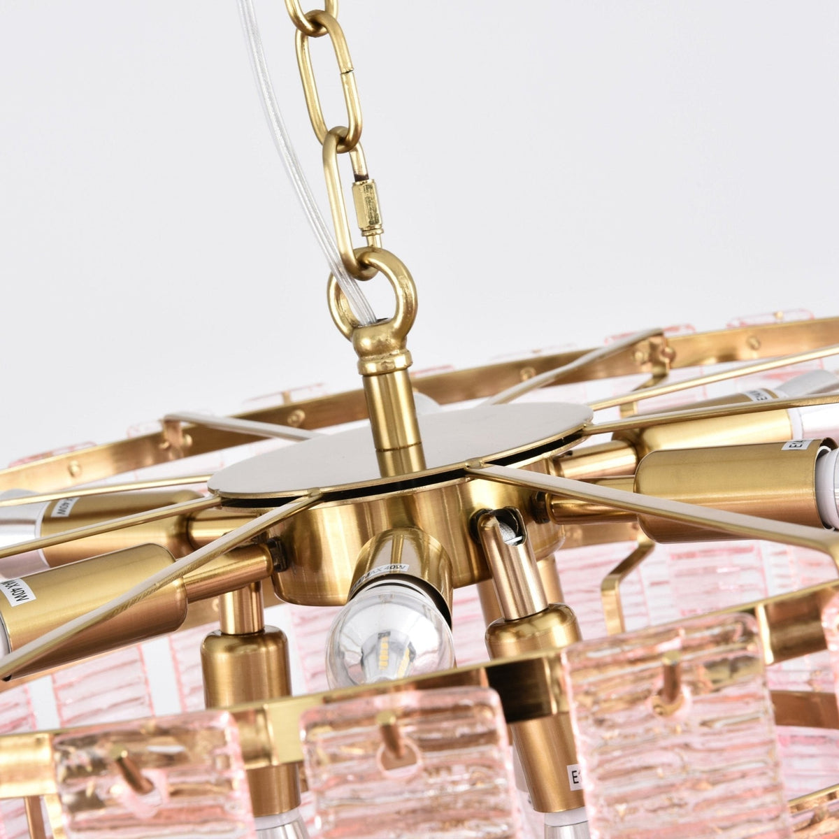 Lioririan Chandelier Pink Murano Glass Layered Vintage Luxury