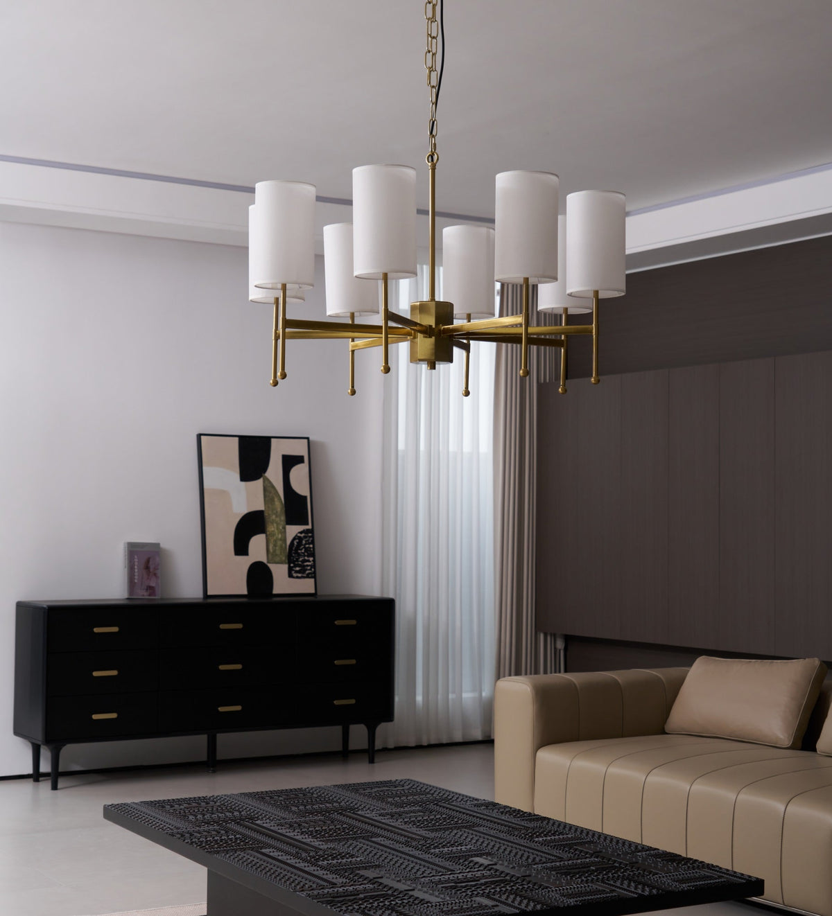 Ulcarisra Traditional Vintage Brass Fabric Chandelier