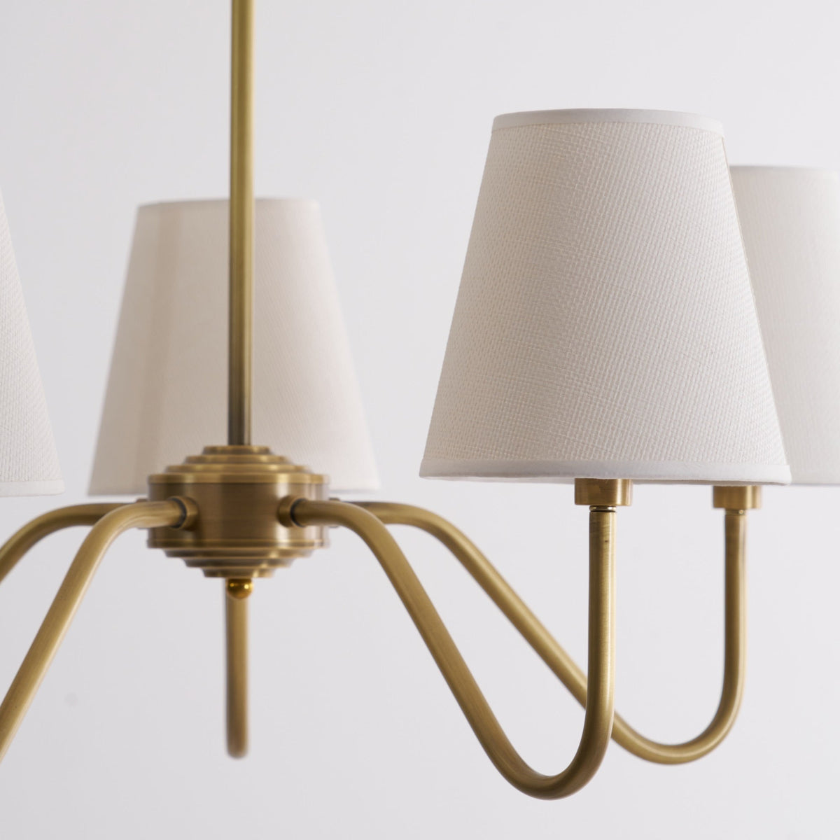 Viraean Vintage Industrial Brass Fabric Chandelier