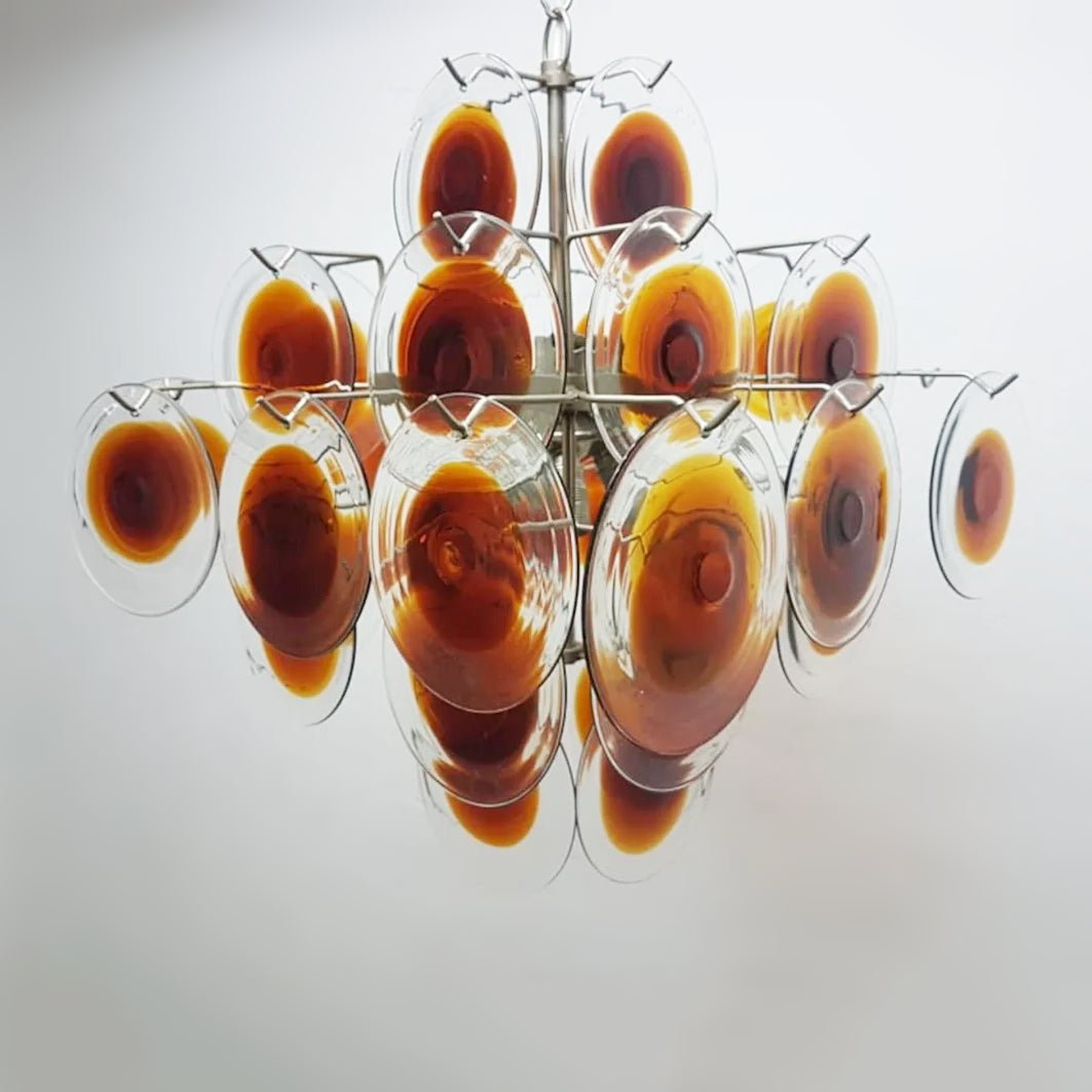 Velarissa Chandelier Murano Glass Disc Mid Century
