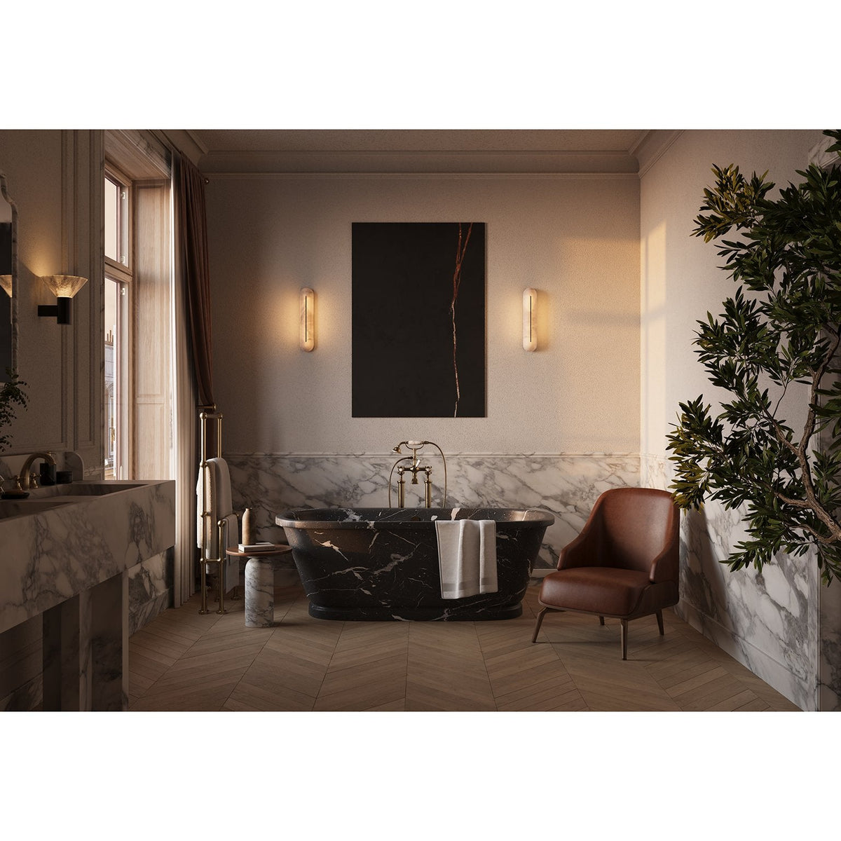Armaryra Oblong Alabaster Wall Light