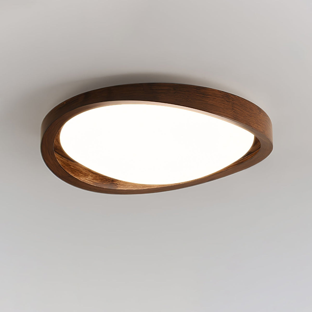 Aurelie Ceiling Light Walnut Curved Edge Oval Nordic