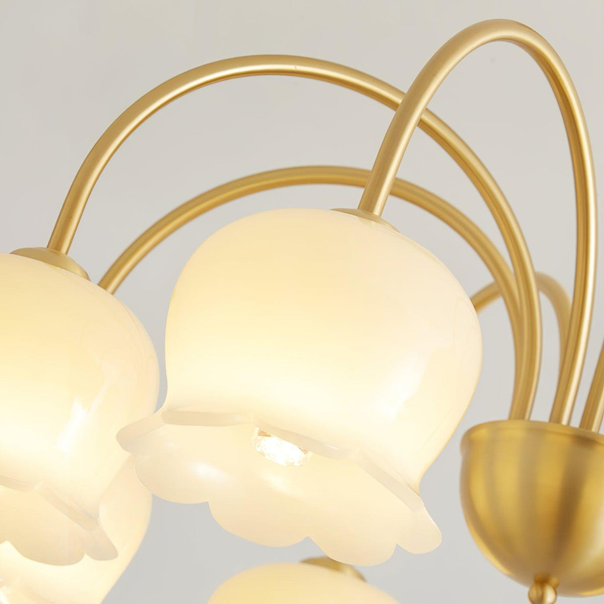 Solenora Chandelier Brass Elegant Curved Arm