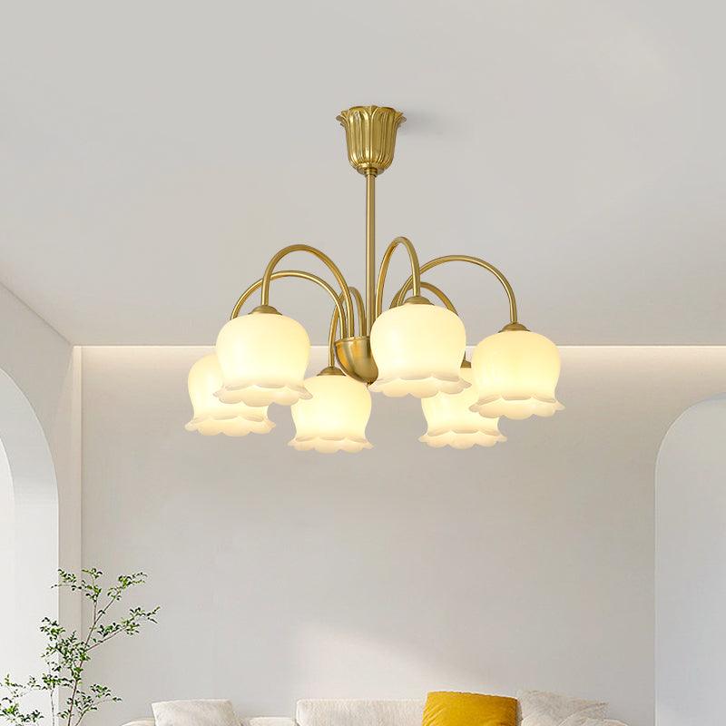Solenora Chandelier Brass Elegant Curved Arm