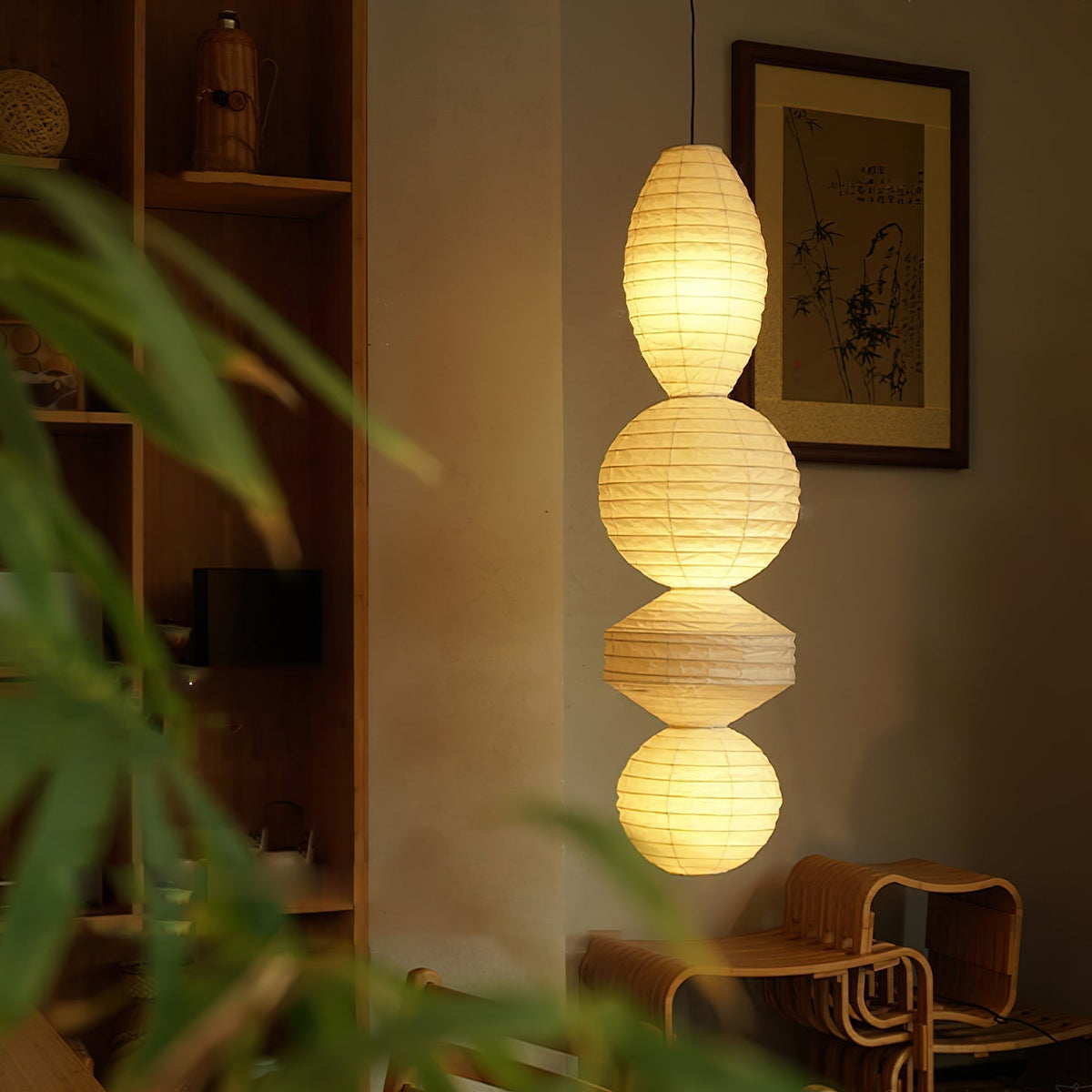 Elthayra Natural Series Bamboo Lantern Pendant Lamp
