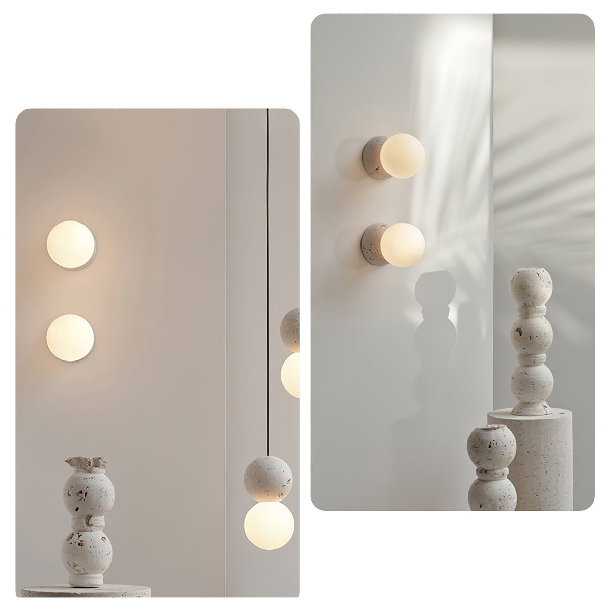 Eirinise Wall Lamp Concrete Opal Glass