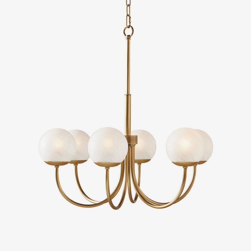 Oriuena Chandelier Brass Globe Orillia Elegant